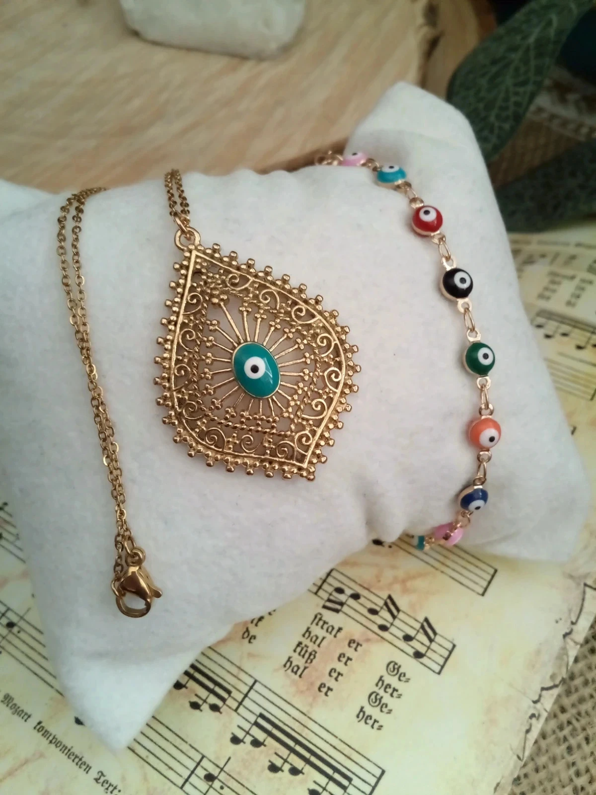 Parure protection/porte bonheur 2 Bijoux oeil du Nazar